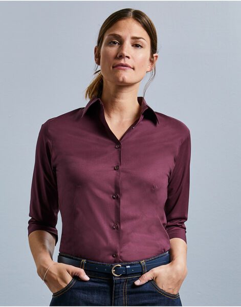 Photo of 946F Ladies' 3/4 Sleeve Easy Care Fitted Shirt