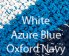 White/ Azure Blue/ Oxford Navy