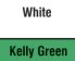 White/Kelly Green