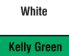 White/Kelly Green