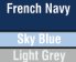 French Navy/Sky/Light Grey