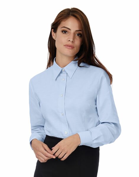 Photo of SWO03 Ladies Oxford Long Sleeve Shirt